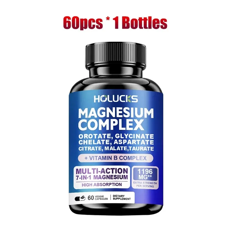 Magnesium Complex Capsules with Vitamin B6 Support Sleep Bone Heart Health Stress Relief Muscle Strong Nerves Metabolism