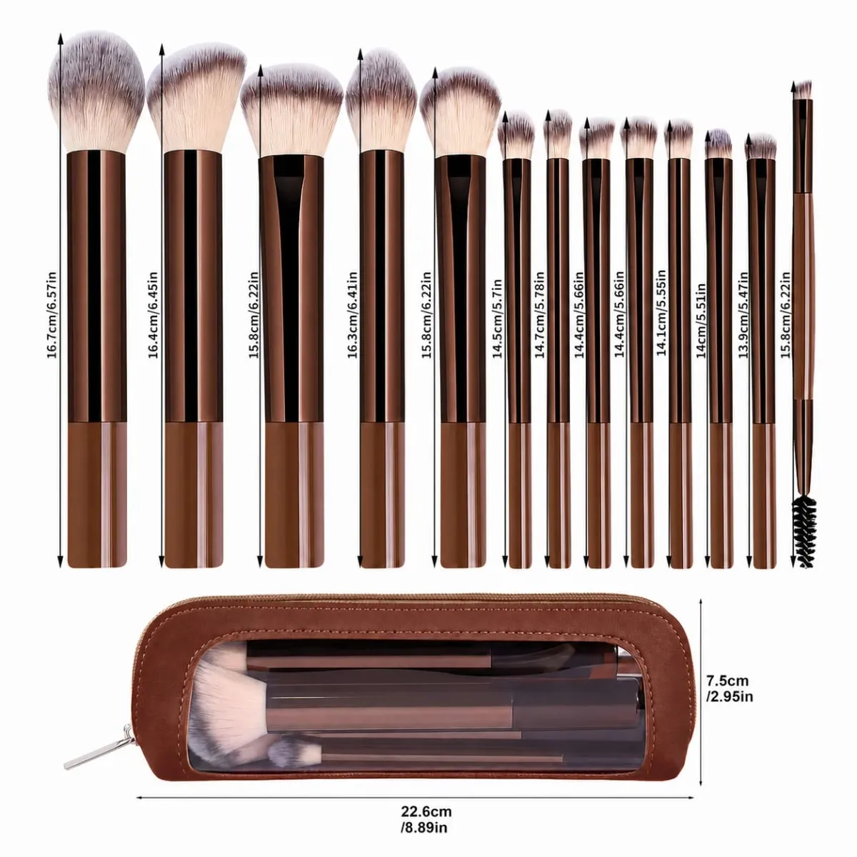 13PCS Makeup Brush Set Soft Bristles for Foundation Blush Loose Powder and Eyelash Grooming Student Essentials Beginner Kit — image 4