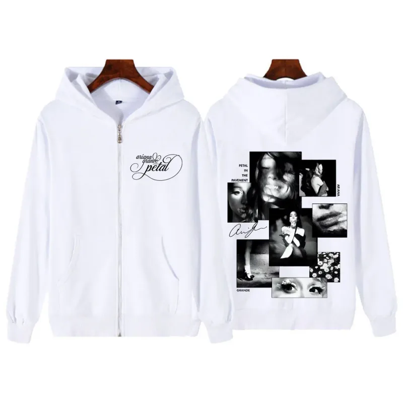 Ariana Grande Album Petal 2026 Print Zipper Hoodie Men Women Fashion Sweatshirts Long Sleeves Casual Loose Zip Up Jacket Coat