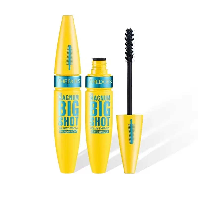 Big Shot Waterproof Mascara Volume Express Curling Lash Mascara Smudge-Proof Thick Black Eyelash Makeup For Fuller Lashes
