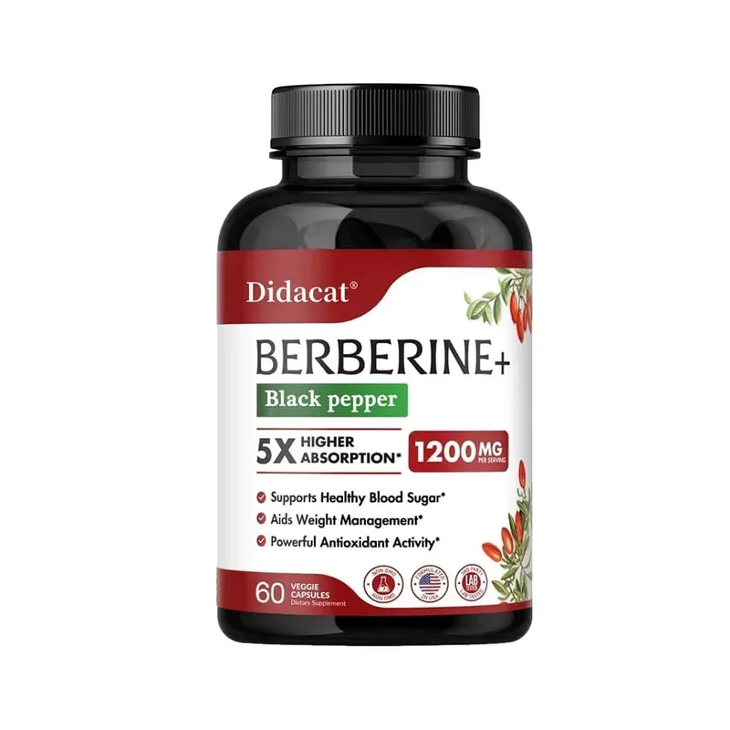 1200 MG Premium Berberine Supplement Capsules Supports Immune System CardiovascularHeart & Gastrointestinal Wellness