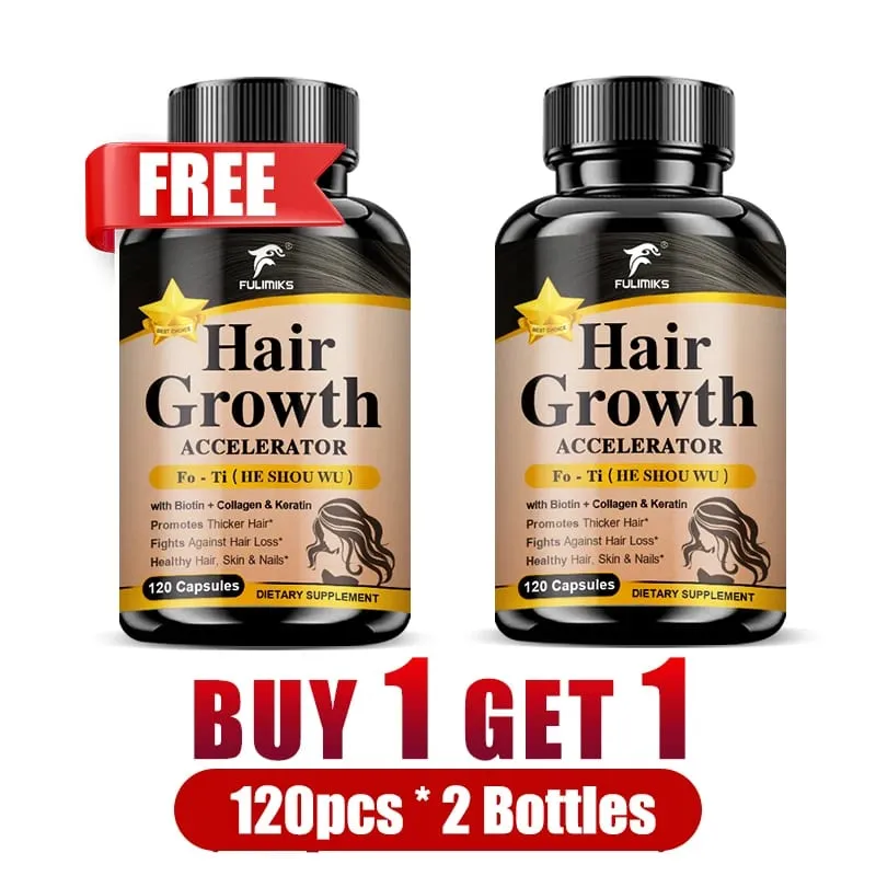 Buy 2 Get 2 Free! Hair Health Supplements Capsules with Fo-Ti Root Ginger Extract for Thicker Hair Skin Care Bone