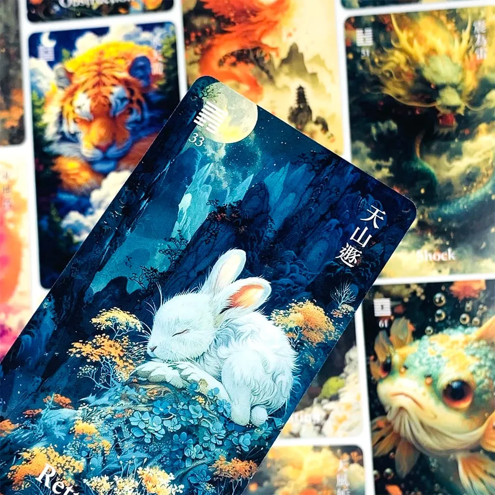New Oracle Dragon Deck A 64 Divination Cards With Traditional Hexagrams & Mystical Animal Art Spiritual Guidance & Collectors