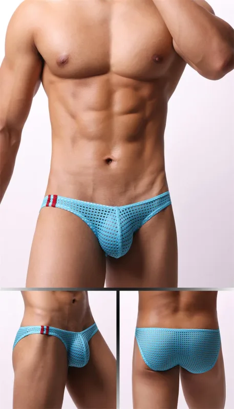 Men Briefs Summer Breathable Holes Underwear U Convex Thin Low Waist Men's Underwear Briefs Slip Underpants Calzoncillos — image 5