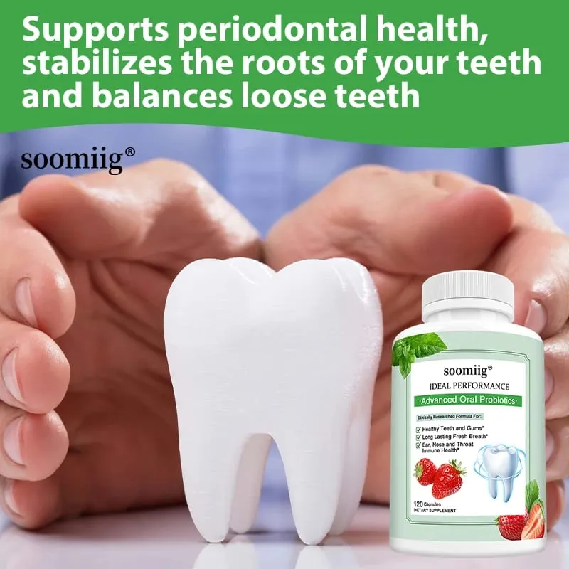 Advanced Oral Probiotics for Teeth Health & Fresh Breath - Chewable Probiotics for Oral Bad Breath 30/60/120 Capsules