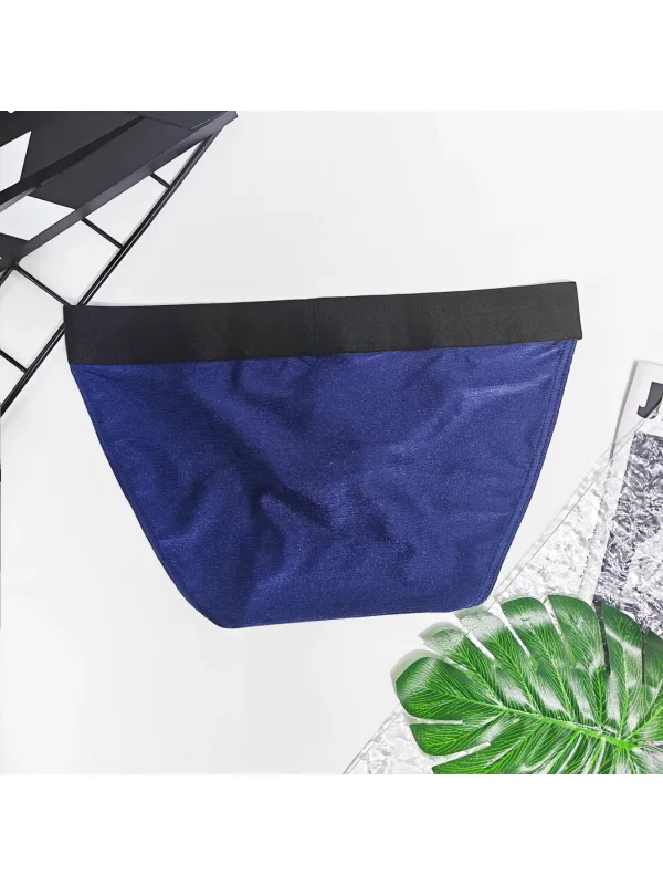 Men's Solid-Color Low-Waist Triangle Underwear Breathable Sexy Bottom Pants Trendy 1-Piece Set Mature Style Promotional Price