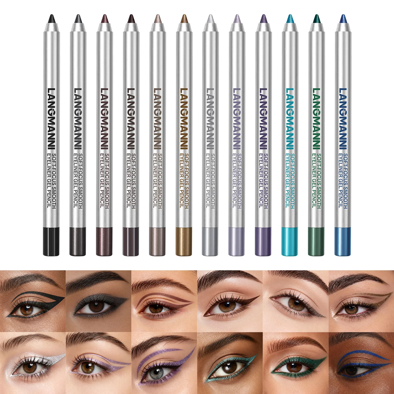 Waterproof and Sweat Proof Pearlescent Shining Eyeliner Gel Pencil Long Lasting Smooth Easy To Colors Women Eye Makeup
