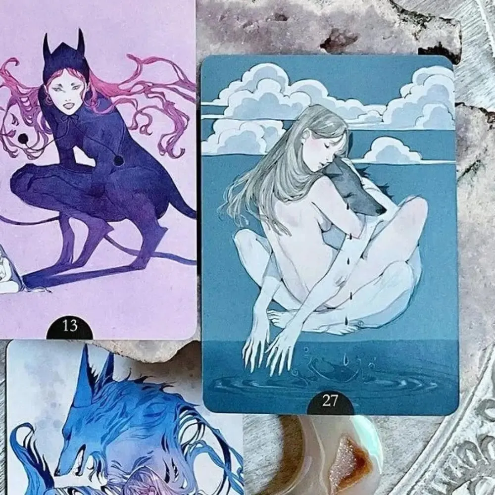 8.8*12.6cm Loputyn Oracle 36 Pcs Cards Double-sided Embossed Evocative Sensual and Imaginative Drawings