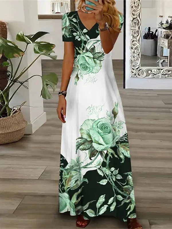 Women Loose Vintage Fashion Ruffles Befree Dress Large Big Lace Sexy Sexy Summer Boho Casual Evering Party Elegant Maxi Dresses