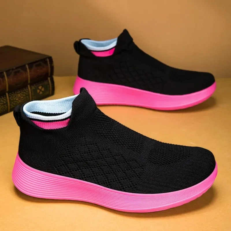 Men Running Walking Sock Shoes Fashion Casual Sneakers Breathable Thick Sole Sport shoes Lightweight Men Sneakers Casual Shoes