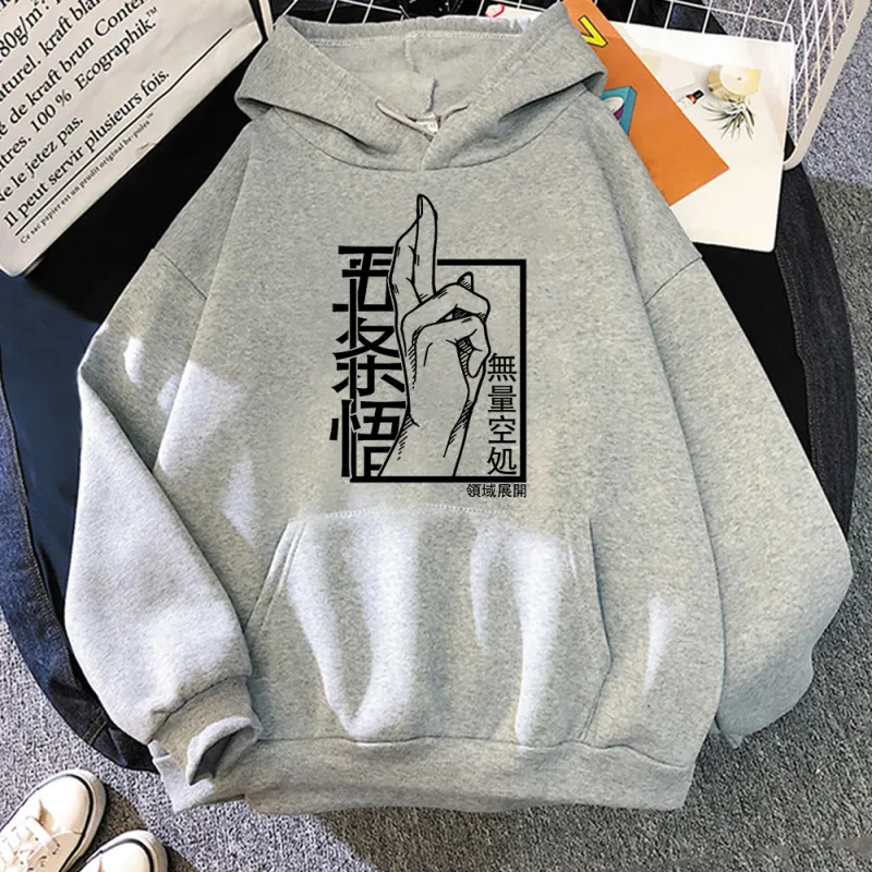 Anime Jujutsu Kaisen Manga Gojo Satoru Graphic Hoodies Vintage Oversized Hooded Long Sleeves Cotton Hoodie Men Women Clothes
