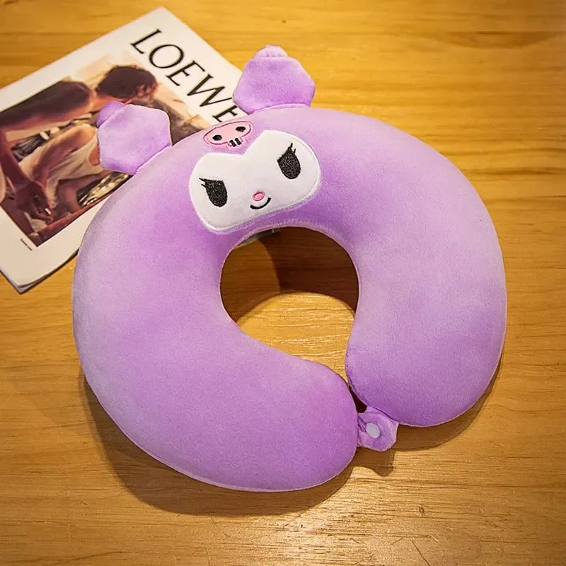Sanrio Leuke U-vormige Nekkussen Hello Kitty Purin Pochacco Draagbare Dutje Kussen Perfect voor Neksteun Kuromi Knuffel