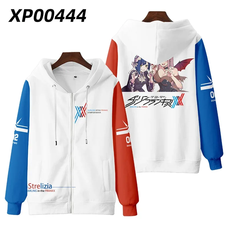 Hot Japan Anime Darling In The Franxx Cosplay Zipper Hoodies 3D Print Men Women Hip Hop Tracksuit Zipper Hoodie Men's Clothing