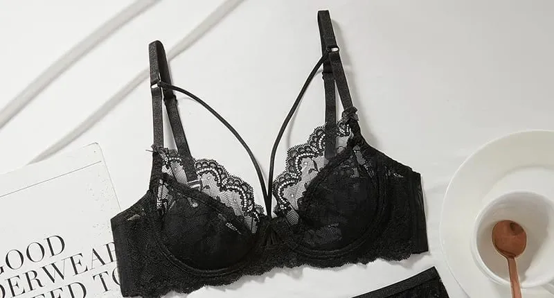 Set Pakaian Dalam Renda Nipis Baru Wanita Bra Berwayar Lembut Tolak Ke Atas Sokongan Payudara Meminimumkan Pakaian Selesa Lembut Anti Kendur 32-42