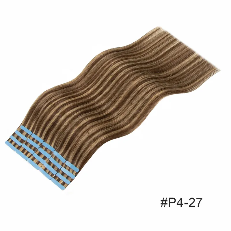 Tape In Hair Extensions Human Hair Skin Weft Remy Natural Tape in Extensions 40-50G/Pack Full 12-24 inch Tape-Ins