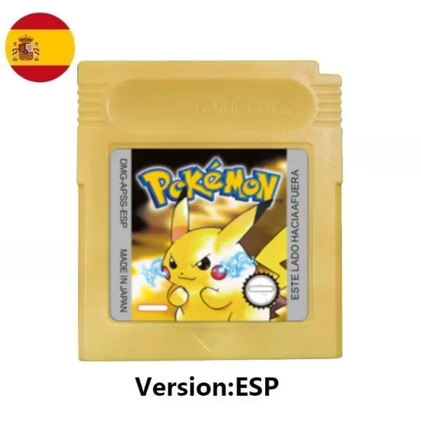 Cartouche de jeu vidéo Pokemon 16 bits, plusieurs styles, rouge, bleu, cristal, doré, vert, argent, jaune, carte de Console GB/SP