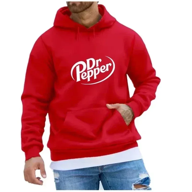Dr Pepper Hoodie Soda Cola Vintage Beverage Retro Aesthetic Y2K Fashion Black Oversized Casual Sport Sweatshirts