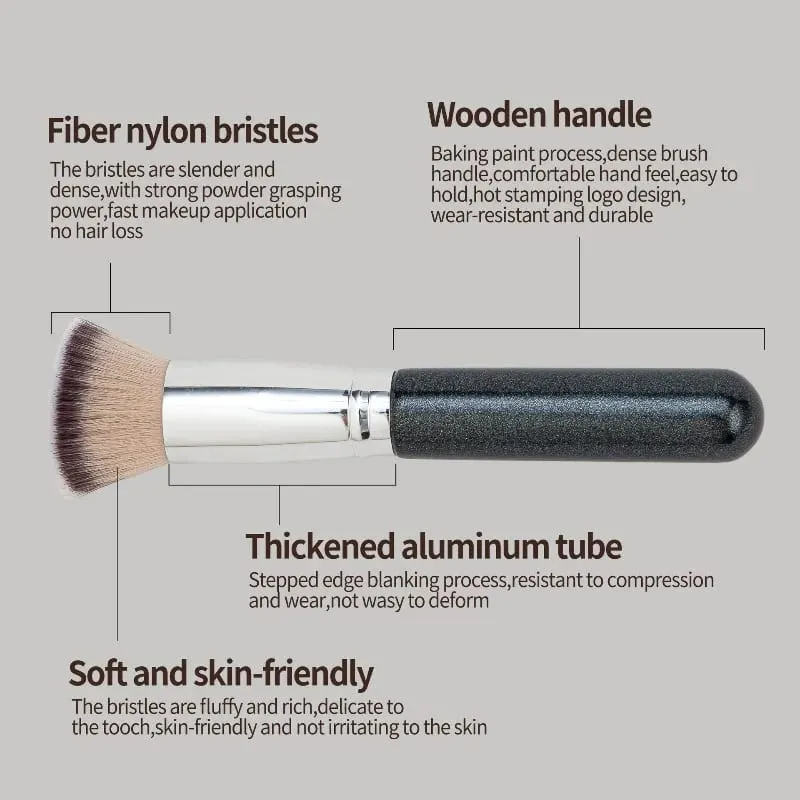 Flat Top Foundation Brush Dense Synthetic Bristles Makeup Brush for Liquid Cream Powder Foundation Blending Flawless Finish — image 4