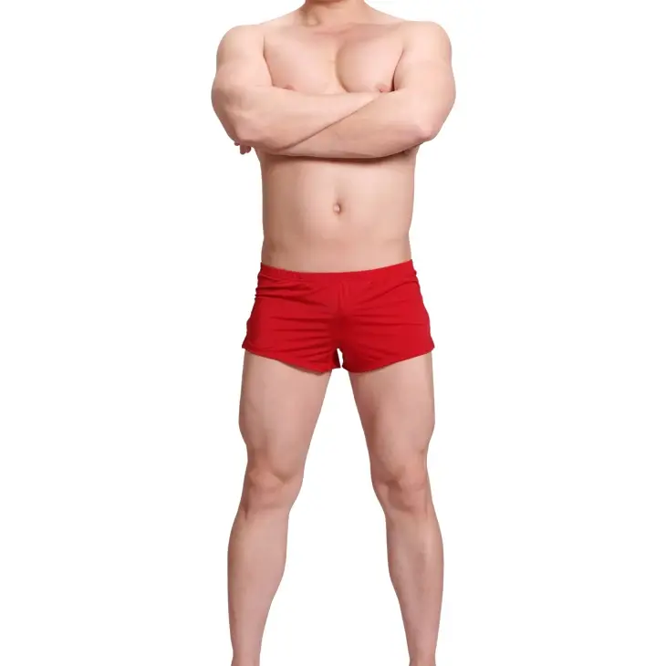 Panlalaking Kasuotang Panlalaki Ice Silk Boxer Shorts homme Solid Mid-rised U Convex Pouch Underpants Cueca Panlalaking Arrow Pants Plus Size M-XXL