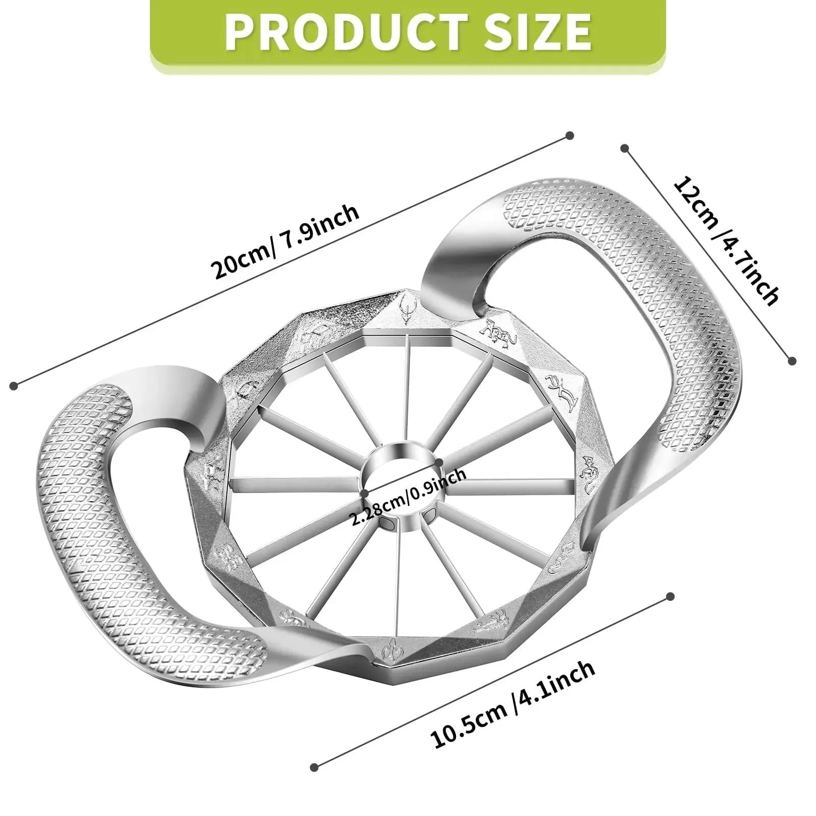 Fruit Cutter 12-Blade Extra Large Apple Corer Easy to Use Time-Saving Heavy Duty Stainless Steel Apple Slicer And Divider