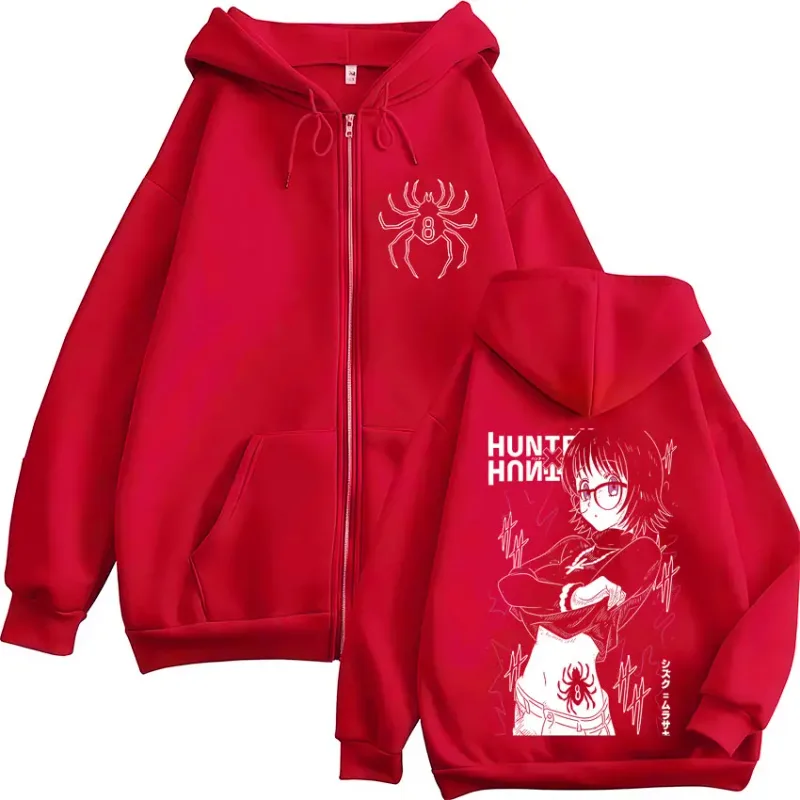 Anime Hunter X Hunter Spider Phantom Troupe Shizuku Zipper Hoodies Men Women Oversized Casual Zip Up Hooded Sweatshirts Jackets
