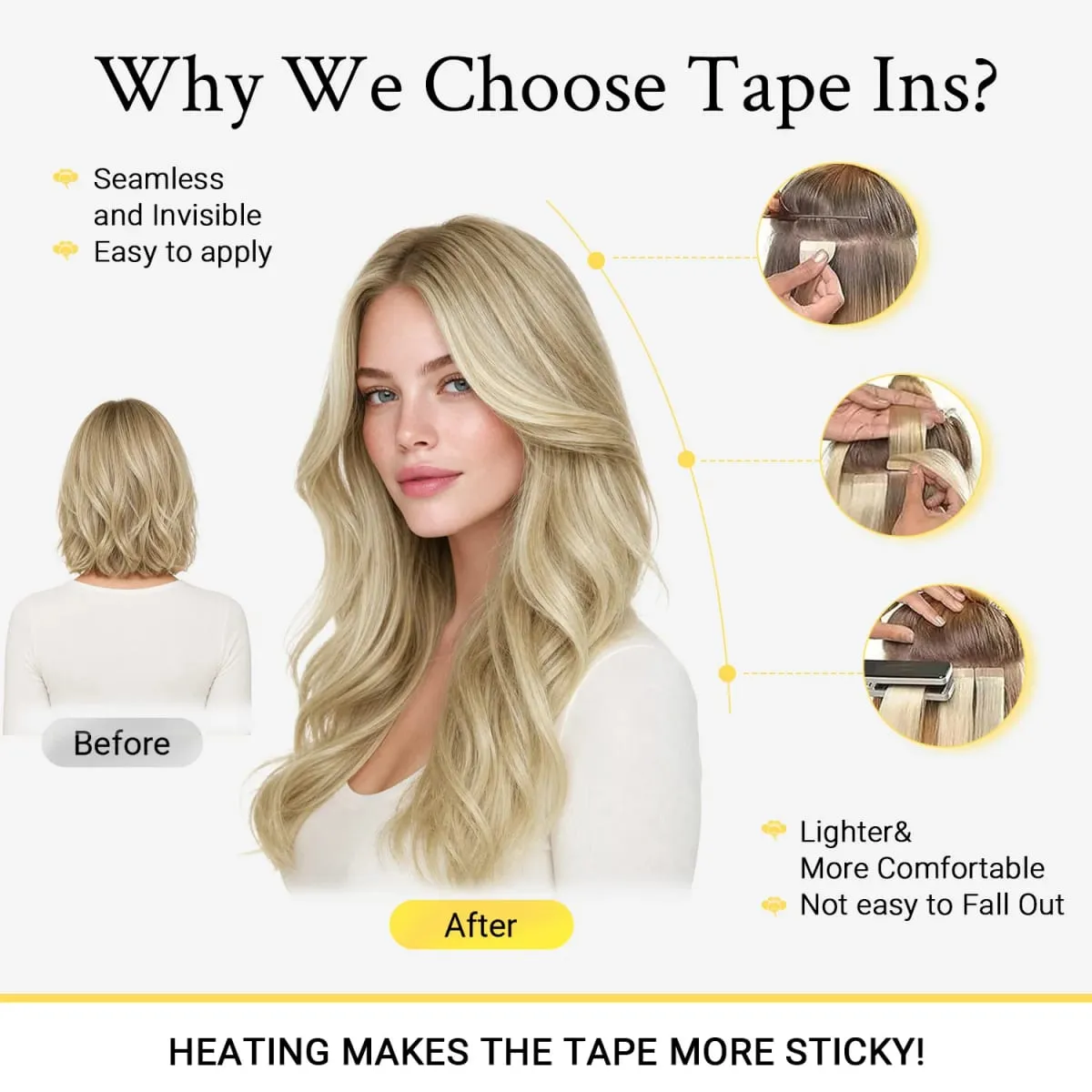 Sunmofavo Seamless Tape In Hair Extensions 100% Real Remy Human Hair Straight Ash Brown To Platinum Blonde Ombre Silky Glossy 20Pcs 50g Firm Hold After Heat Application Instant Volume Salon Professional Tape Ins