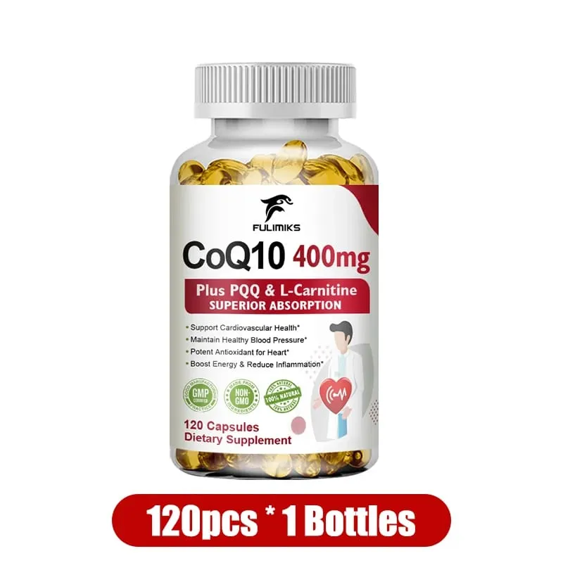 Buy 2 Get 2 Free! CoQ10 Ubiquinol 400mg Capsules Superior Absorption for Heart Health Cellular Energy & Antioxidant Defense