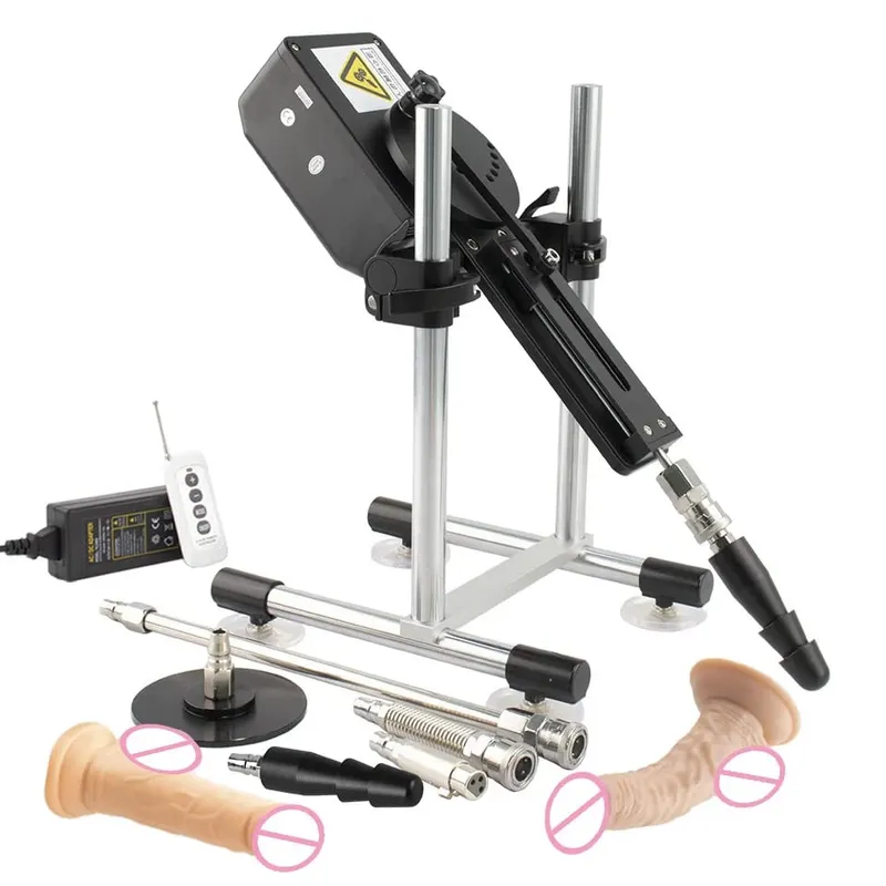 70W Automatic Telescopic SEX Machine 3-9cm Adjustable Stroke Metal & Dildo Attachments Adult Personal for Couples Men Women
