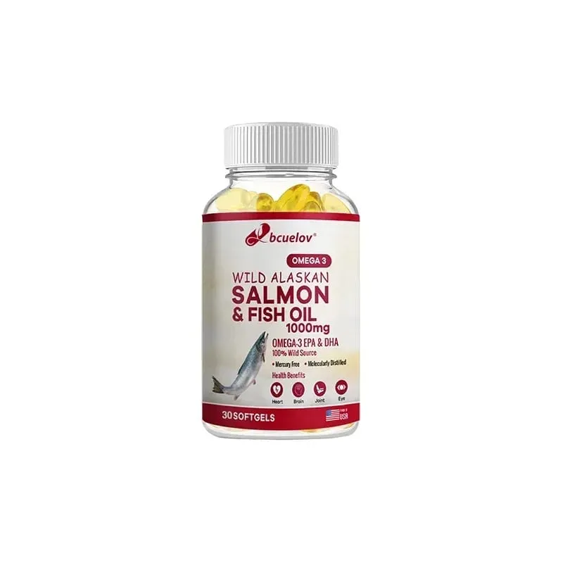 Wild Alaskan Salmon Oil - Pure Fish Omega 3 EPA DHA Fatty Acids - Supports Joint Function Brain Eye Immune and Heart Health