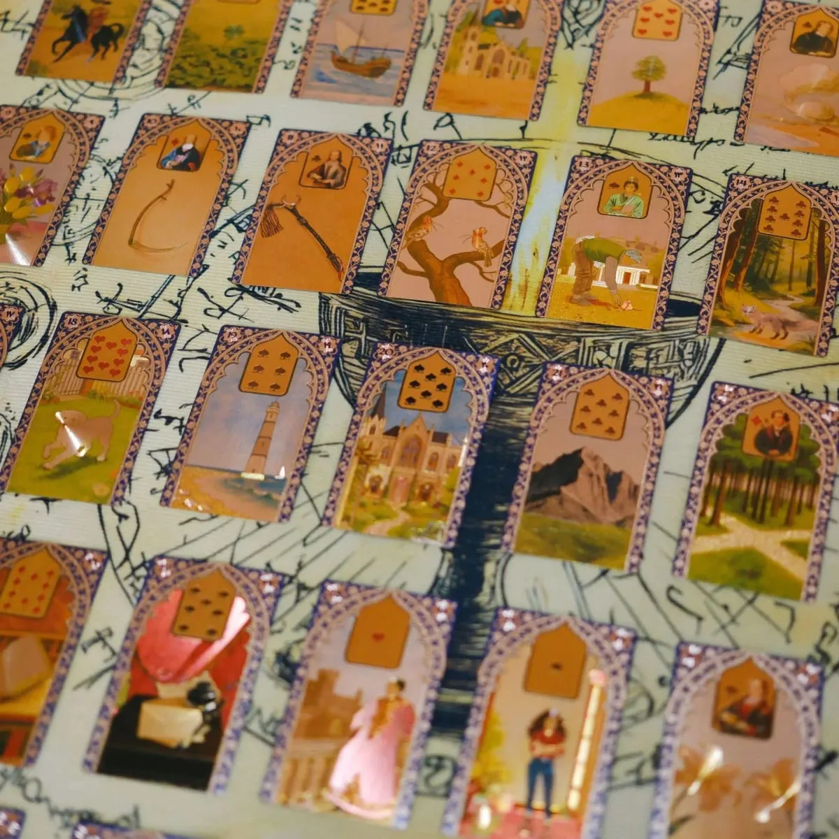 Rana George Lenormand Oracle Cards 40 Pcs Waterproof PET Cards 12*7cm for Divination & Fortune Telling