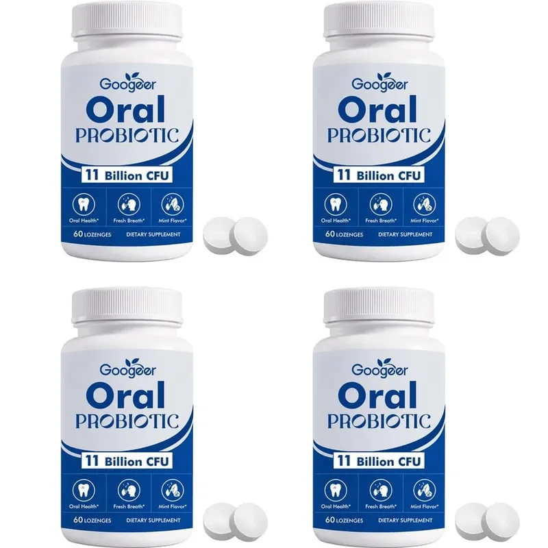 Googeer Oral Probiotic Lozenges 11 Billion CFU Mint Flavor Supports Oral Gum Throat Health and Fresh Morning Breath 60 Lozenges