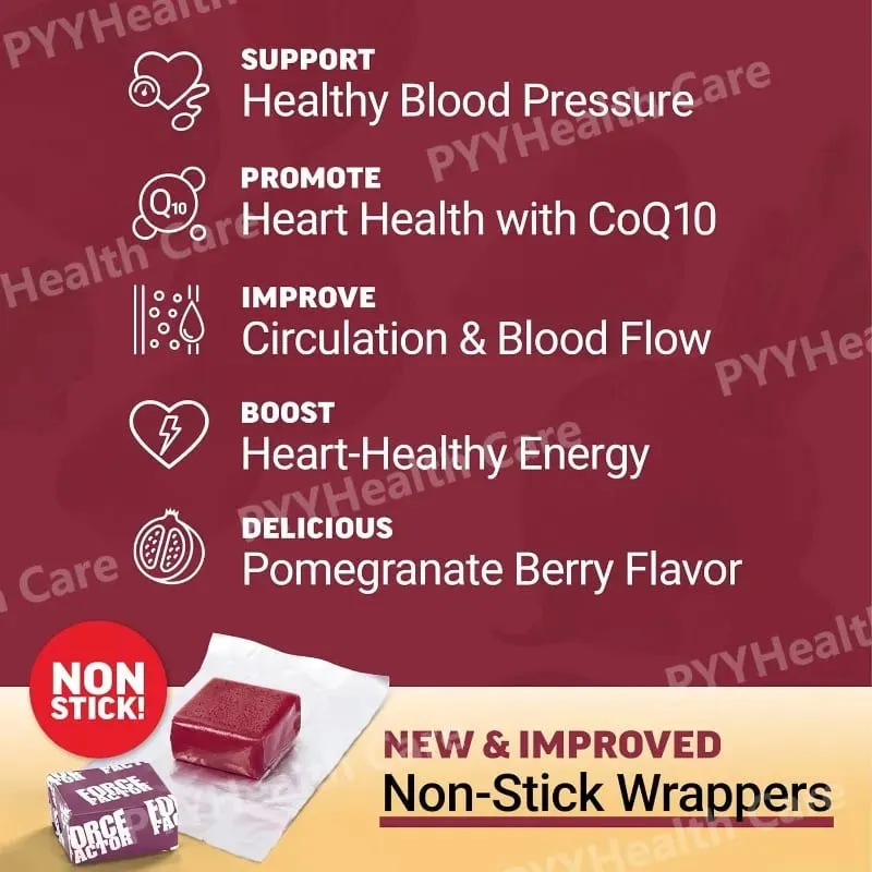 Beetroot Gummies with CoQ10 B Vitamins Grape Seed Extract Plant-Based Soft Chews Daily Energy Supplement
