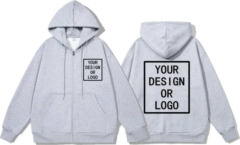 Custom Your Own Design Brand Logo/Picture Personalized Custom Men Women DIY Zipper Hoodies Sweatshirt Casual Hoody New Pullover