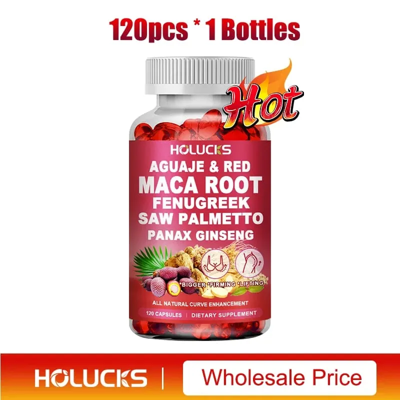 Aguaje + Fenugreek Capsules Support Bigger Butt & Breast for Firming & Lifting with Maca Saw Palmetto Panax Ginseng
