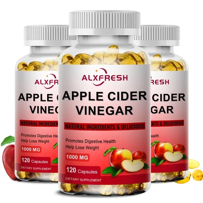 Apple Cider Vinegar Capsules Flat Belly Weight Management Digestion Detox Metabolism Burn Fat Appetite Suppressant