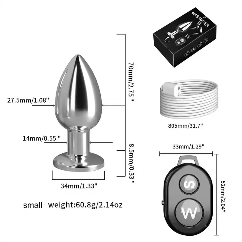 Vibrating Metal Remote Control Electric Anal Plug 10 Kinds Of Wireless Remote Control Vibration Mode Adult Sex Toys