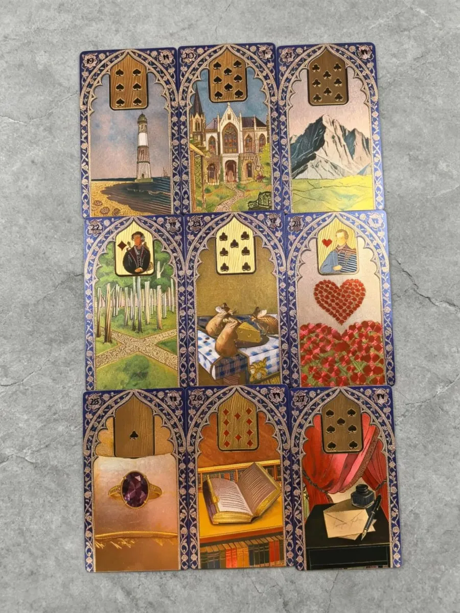 Rana George Lenormand Oracle Cards 40 Pcs Waterproof PET Cards 12*7cm for Divination & Fortune Telling