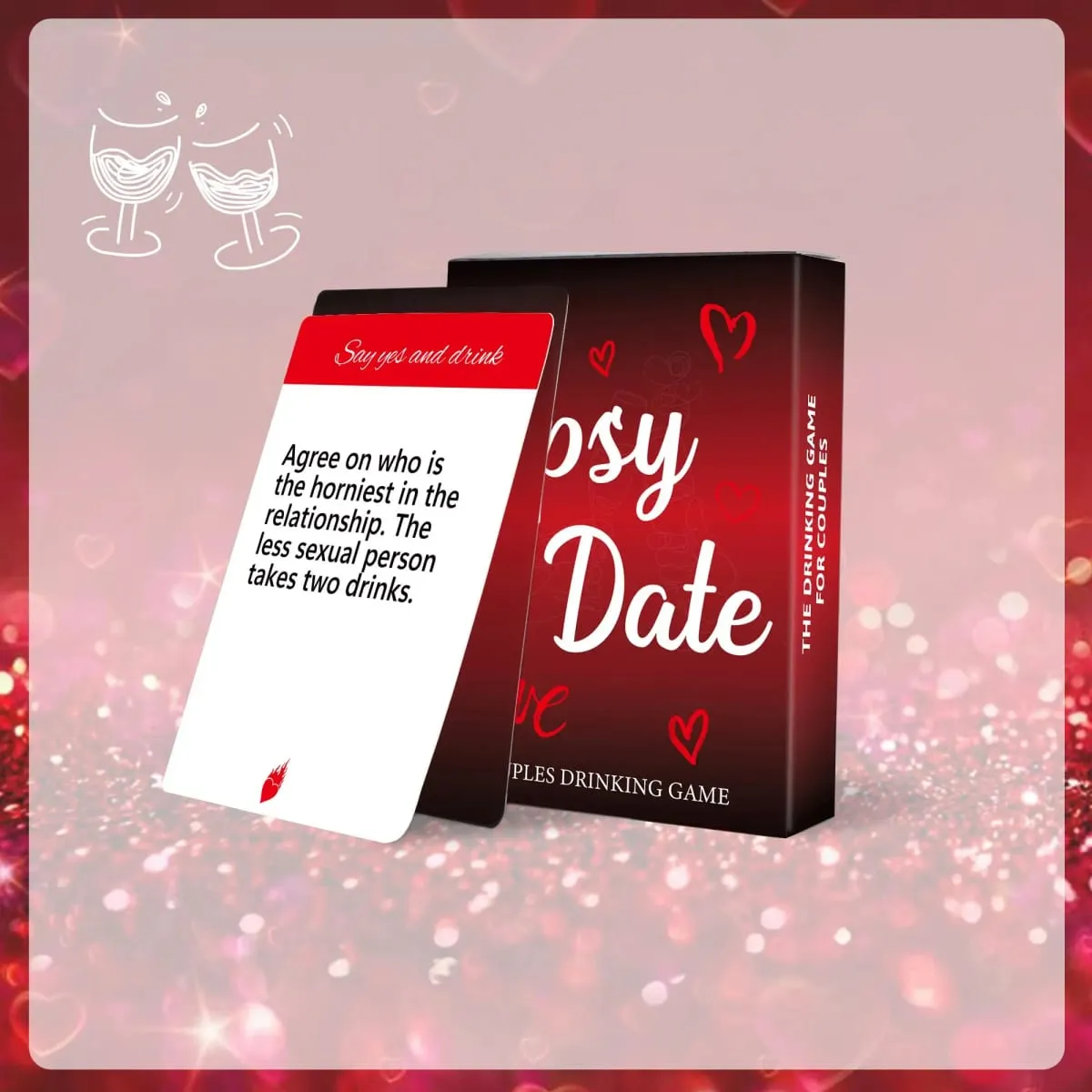 50 pcs Tipsy Date Drinking Card Game for Couple Dates Friends Gatherings Valentine's Day gift