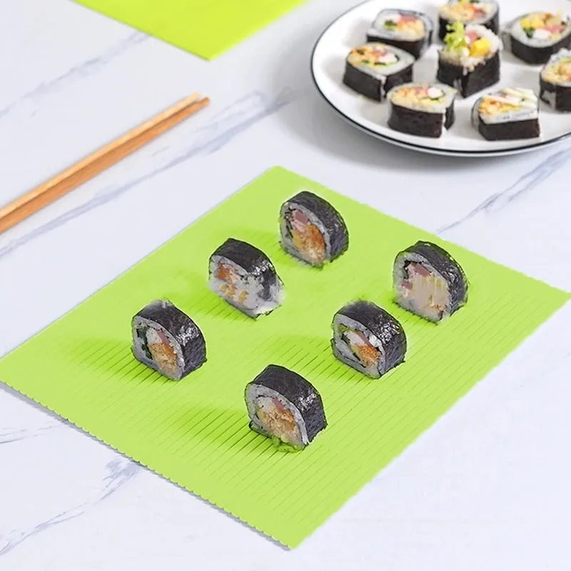 DIY szilikon sushi görgős szőnyegek Mosható, újrafelhasználható sushi tekercsforma szőnyeg Barkácsolás ételsodort rizssodort süteménytekercs