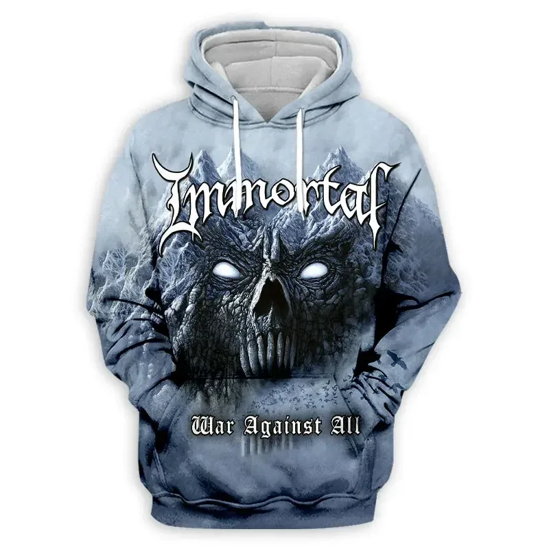 Black Metal Rock Immortal 3D Print Hoodies Men Women Fashion Casual Sweatshirts Oversized Hoodie Pullovers Tracksuit Clothing