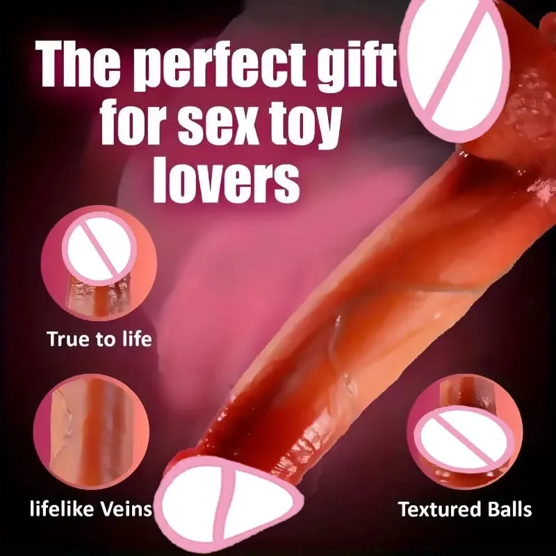 Dildo - 9.0 inch Telescopic Dildo Vibrator Sex Toy - with 10 Insertion And 10 Vibration And Heating Modes Realistic Dildo for G-Spot Anal Stimulation Silicone Dildo Remote Control Female Couple Adult Sex Toy