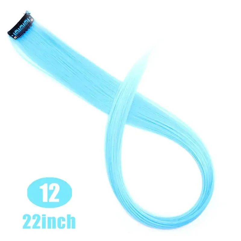 Fashion Color Hair Pieces Hanging Ear Dye Hair Extensions Color Strips One Clip Long Hair Extensions for Woman Daily Use