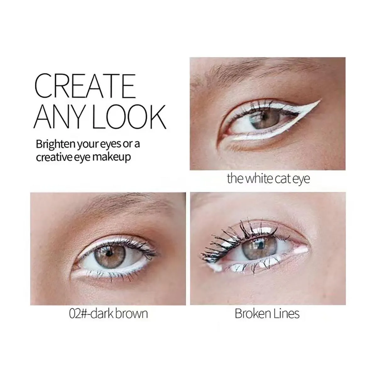 Mat Beyaz Ahşap Eyeliner Göz Farı Kalemi Su Geçirmez ve Bulaşmaya Dayanıklı Yeni Başlayanlar İçin Kullanımı Kolay Tüm Cilt Tiplerine Uygun