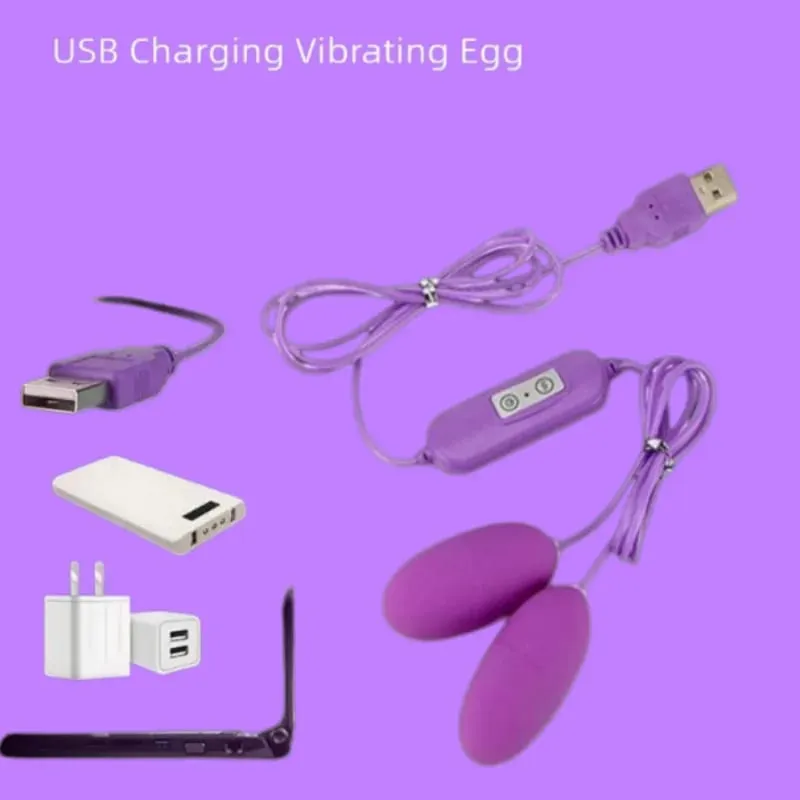 Powerful Double Vibrating Bullet Egg G Spot Clitoral Stimulator USB Rechargeable Waterproof Sex Toy for Women