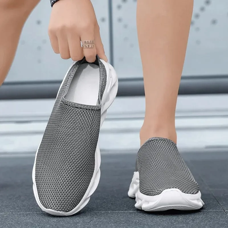 Men Slippers Summer Breathable Home Indoor Slippers Men Thick Bottom Slides Fashion Couple Walking Shoes Chanclas Hombre 39-48