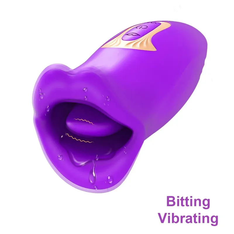Pag-tap Flapping Vagina Dildo Vibrator para sa Babae Nakakagat Oral Dila Pagdila Clit Sucker Clitoris Stimulator Sex Toy para sa Babae