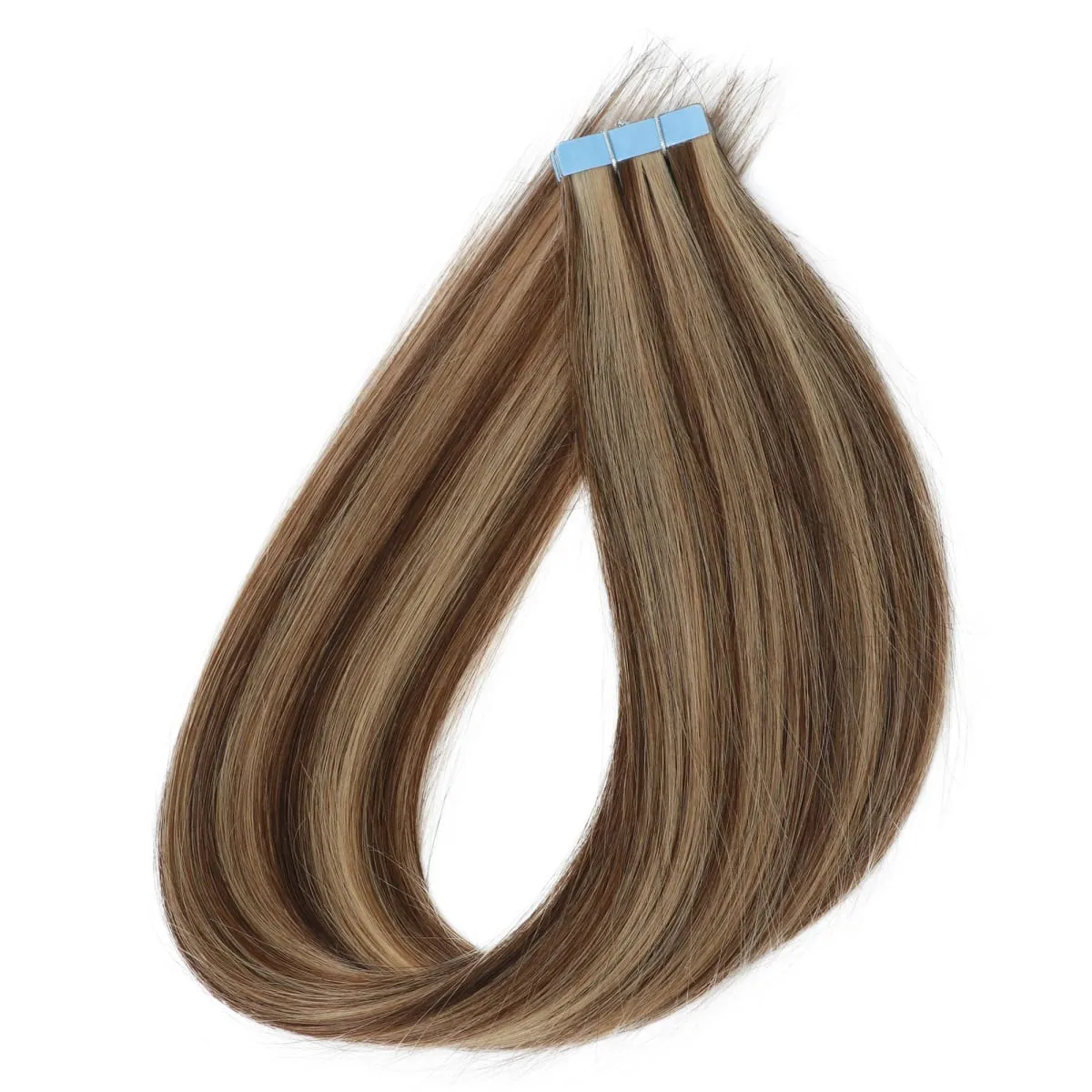Tape In Hair Extensions 100% Human Hair Remy | 12-20 Inch 20pcs 30g Wefts for Thick or Thin Hair | No Damage Easy to Apply