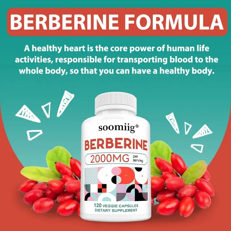 2000 Mg Berberine Supplement Capsules Supports Metabolism Regulates Blood Sugar Levels and Enhances The Immune System