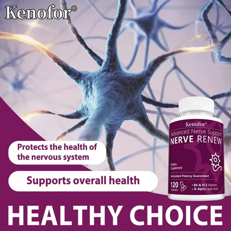 Nerve Renew Advanced Nerve Support - 300mg R-Alpha Lipoic Acid - Supports Brain Skin Nervous System Health and Antioxidants