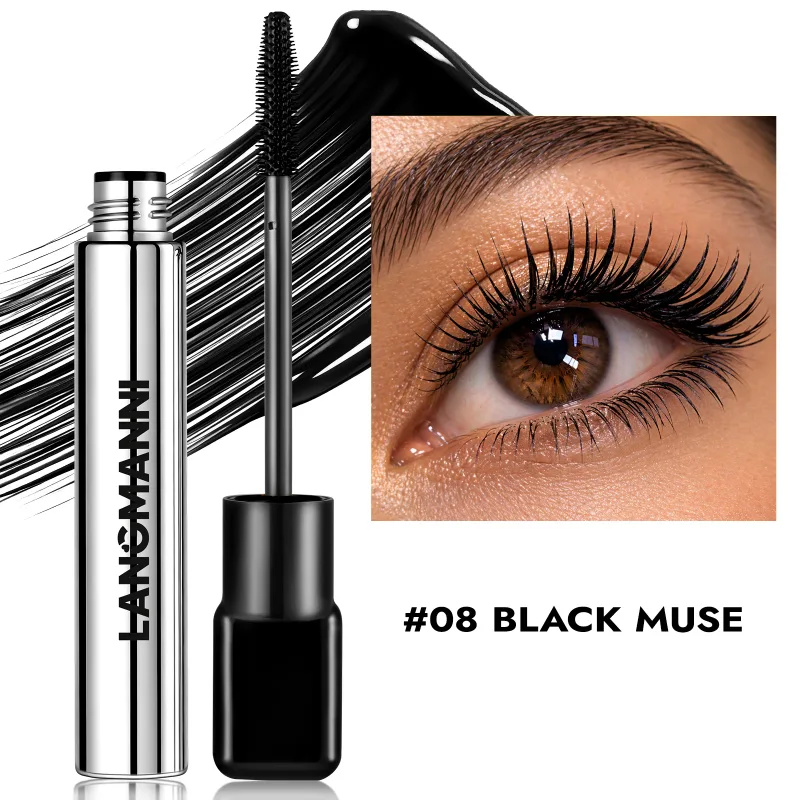 Silkefiber matblå mascara Farverig stor børste Forlæng øjenvipper Vandtæt Holder hurtigt tør GrønPink Curling Mascara Makeup